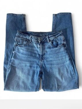 💜 American Eagle Outfitters Stretch Mom Blue Jeans (4 Long)